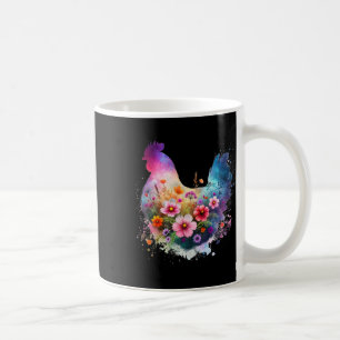 Chicken Floral Art Graphic Women Farm Chicken Love Coffee Mug