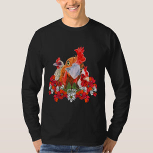 Chicken Flower Floral Clucker Rooster T-Shirt