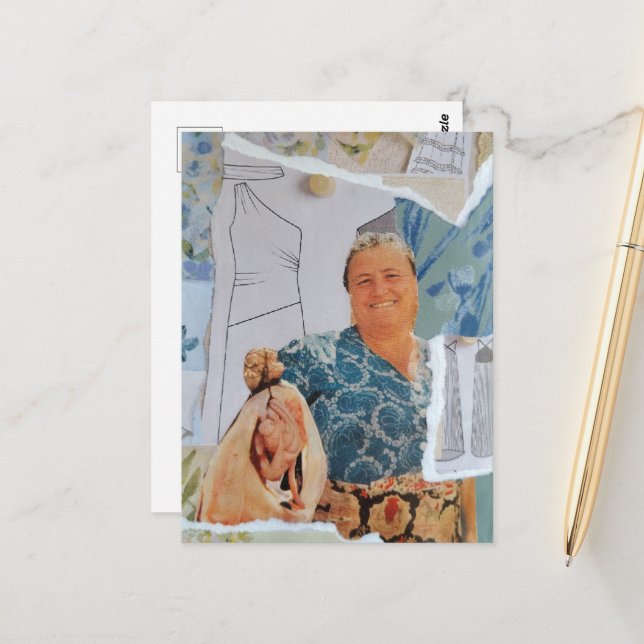 Chicken for Dinner Collage Postcard (Front/Back In Situ)