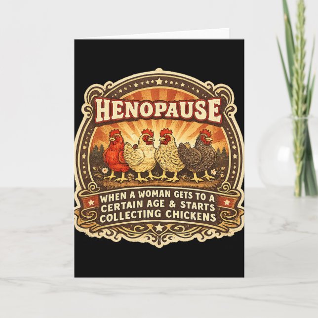 Chicken Funny Henopause Menopause Poultry Lover Fa Card (Front)