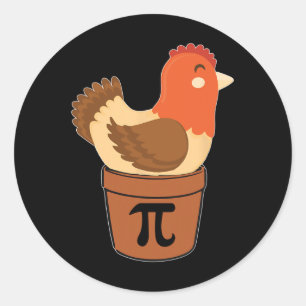 Chicken Funny Maths Engineer Nerd Birthday Gift Pi Classic Round Sticker
