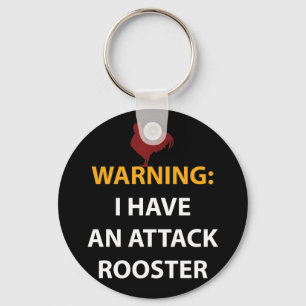 Chicken Gag Gift Funny Attack Rooster Shirt Key Ring