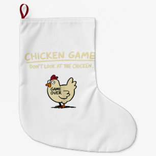 Chicken Game Don't Look At The Chicken Funny Chick Large Christmas Stocking