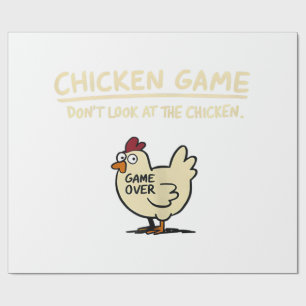 Chicken Game Don't Look At The Chicken Funny Chick Wrapping Paper