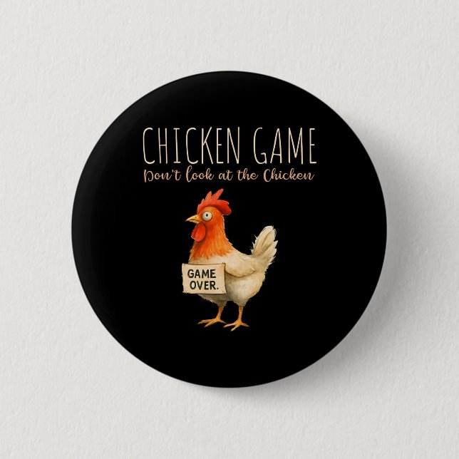 Chicken Game Funny Rooster Design  6 Cm Round Badge (Front)