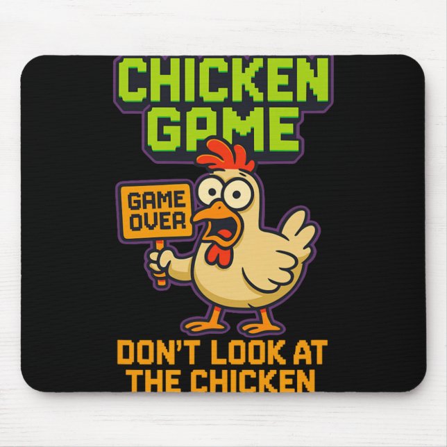 Chicken Game Over Funny Gamer Pixel Retro Arcade  Mouse Pad (Front)