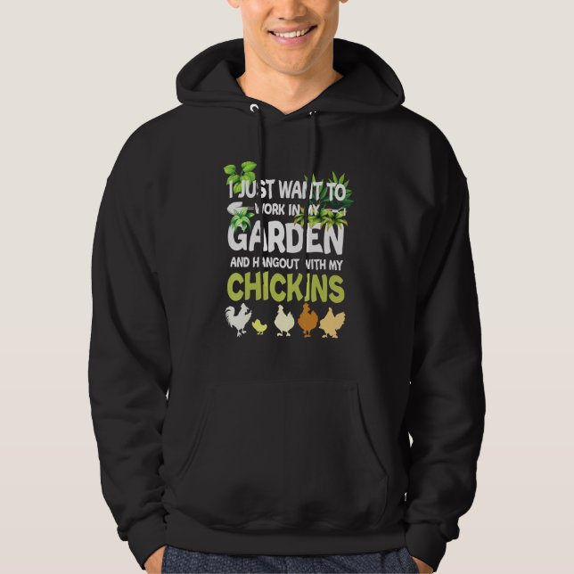 Chicken Garden Gardening For Men Women Gardener Hoodie (Front)
