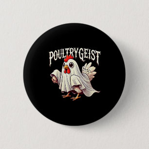 Chicken Ghost Ultrygeist Funny Halloween Farmer 6 Cm Round Badge