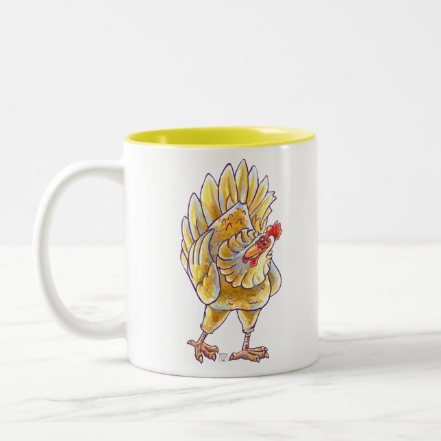 Chicken Gifts & Accessories Two-Tone Coffee Mug (Left)