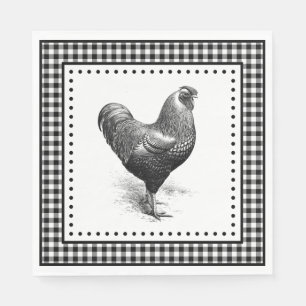 Chicken Gingham Napkin