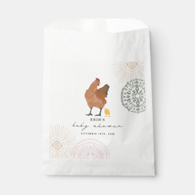 Chicken Girl Baby Shower Chick Favour Bag (Front)