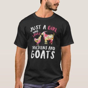 Chicken Goats Farmer Women Girls Farm Animal Vinta T-Shirt