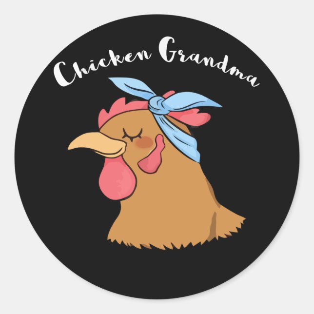 Chicken Grandma Classic Round Sticker (Front)