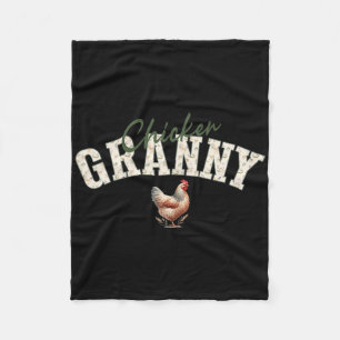 Chicken Granny Vintage Hen Floral Poultry Farming Fleece Blanket