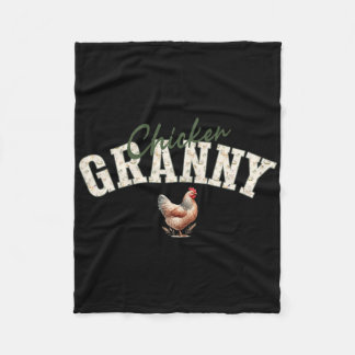 Chicken Granny Vintage Hen Floral Poultry Farming Fleece Blanket