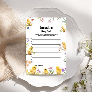 Chicken Guess The Baby Food Baby Shower Game Card