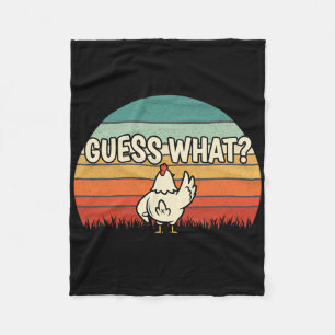 Chicken, Guess Who's Behind Retro Chicken Butt Att Fleece Blanket