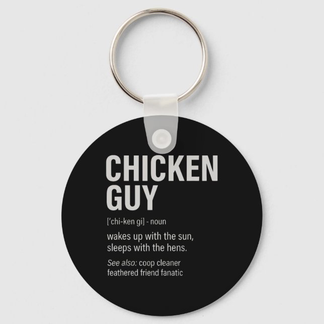 Chicken Guy Definition Funny Chicken Farmer  Key Ring (Front)