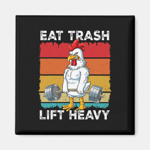 Chicken Gym Weight Training Eat Trash Lift Heavy  Magnet