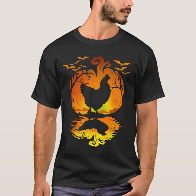 Chicken Halloween Costume Pumpkin Chicken Lovers F T-Shirt (Front)
