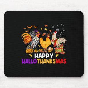 Chicken Halloween Happy Hallothanksmas Autumn Chri Mouse Pad