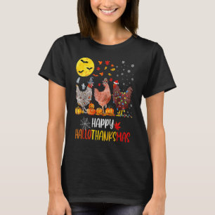 Chicken Halloween Happy HalloThanksMas Autumn Than T-Shirt