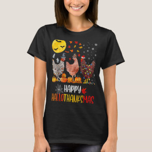 Chicken Halloween Happy HalloThanksMas Autumn Than T-Shirt