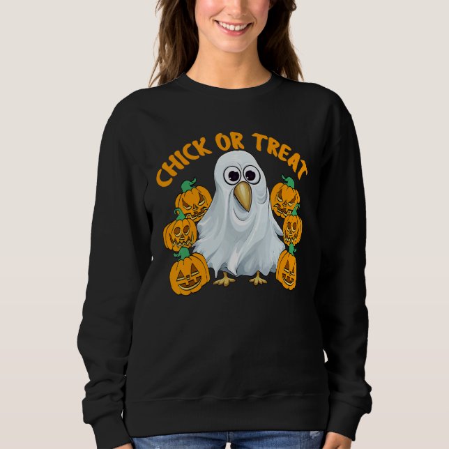 Chicken Halloween Trick Or Treat Chicken Farmer Ro Sweatshirt (Front)