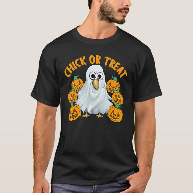 Chicken Halloween Trick Or Treat Chicken Farmer Ro T-Shirt (Front)