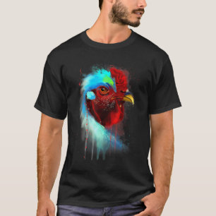 Chicken Hand Drawn Water Colour Splash Art - Color T-Shirt