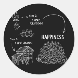 Chicken Happiness Funny Chicken Coop Upgrade Ckyar Classic Round Sticker