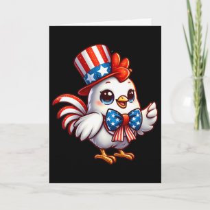 Chicken Happy 4th Of July Independence Day Men Wom Card
