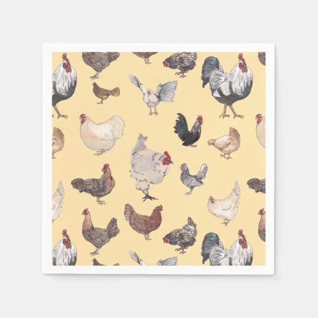 Chicken Happy Paper & Party Napkins (Front)