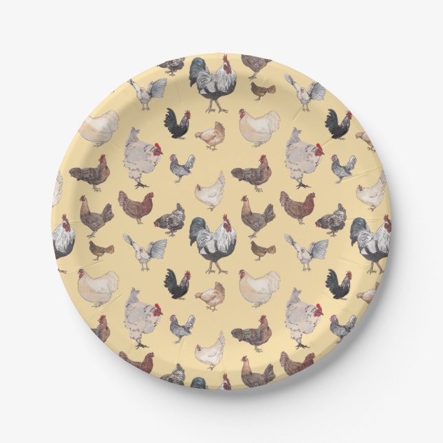 Chicken Happy Paper & Party Plates (Front)