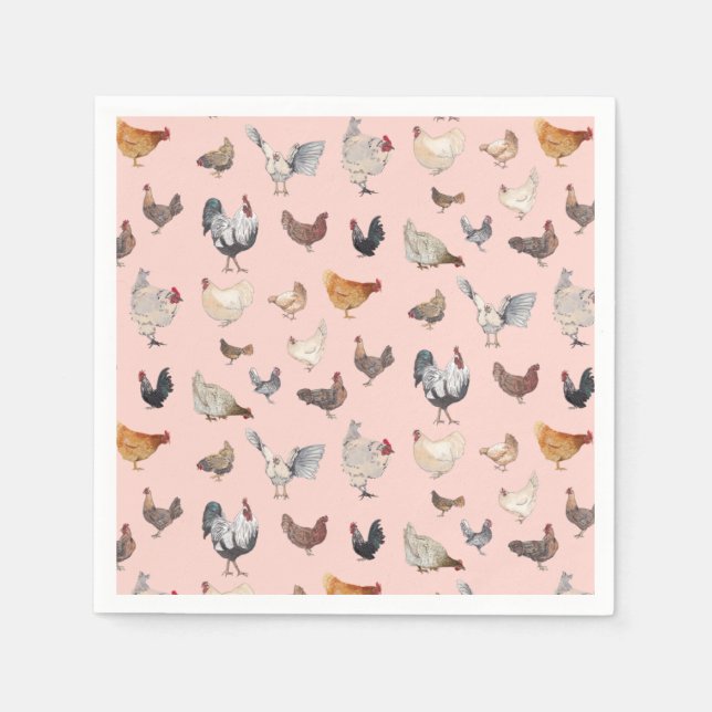 Chicken Happy Paper & Party Plates Napkin (Front)