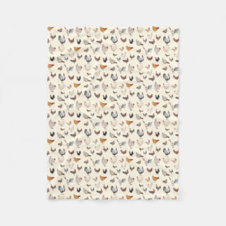 Chicken Happy pattern Fleece Blanket