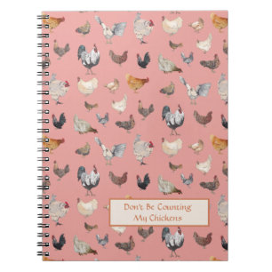 Chicken Happy pattern Pink Notebook