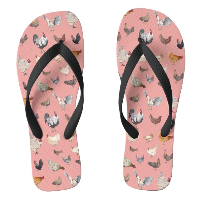 Chicken Happy pattern Thongs (Footbed)