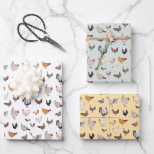 Chicken Happy pattern Wrapping Paper Sheet