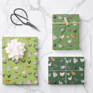 Chicken Happy pattern Wrapping Paper Sheets