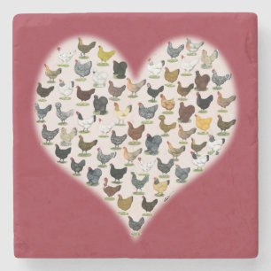 Chicken Heart Stone Coaster