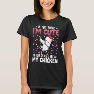 Chicken Heart Valentine's Day Animal For Womens Ki T-Shirt