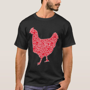 Chicken Hearts Valentines Day Hen Fowl Girl T-Shirt