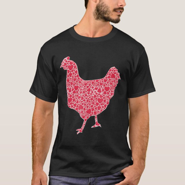 Chicken Hearts Valentines Day Hen Fowl Lover Girl T-Shirt (Front)