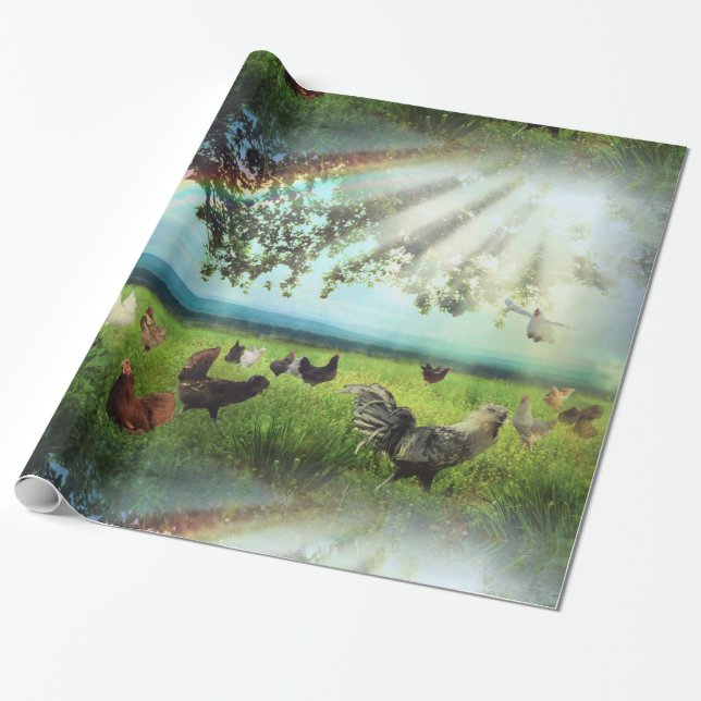 Chicken Heaven Wrapping Paper (Unrolled)
