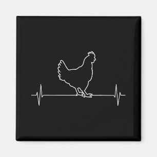 Chicken Hen Animal Vintage Heartbeat Magnet