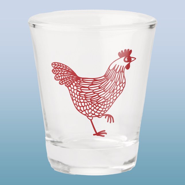 Chicken Hen Beer Shot Glass (Chicken hen poultry shot glass)
