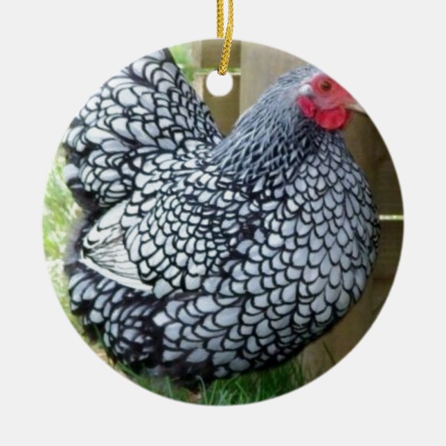 Chicken Hen Ceramic Ornament (Front)