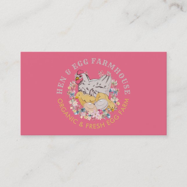 Chicken Hen Egg Farmhouse Business Card (Front)