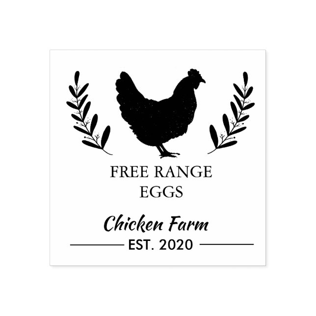 Chicken hen eggs business  ADDRESS Rubber Stamp (Imprint)